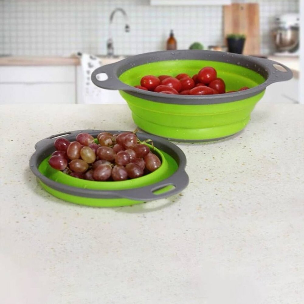Foldable drain basket for fruits, vegetables. foldable design.